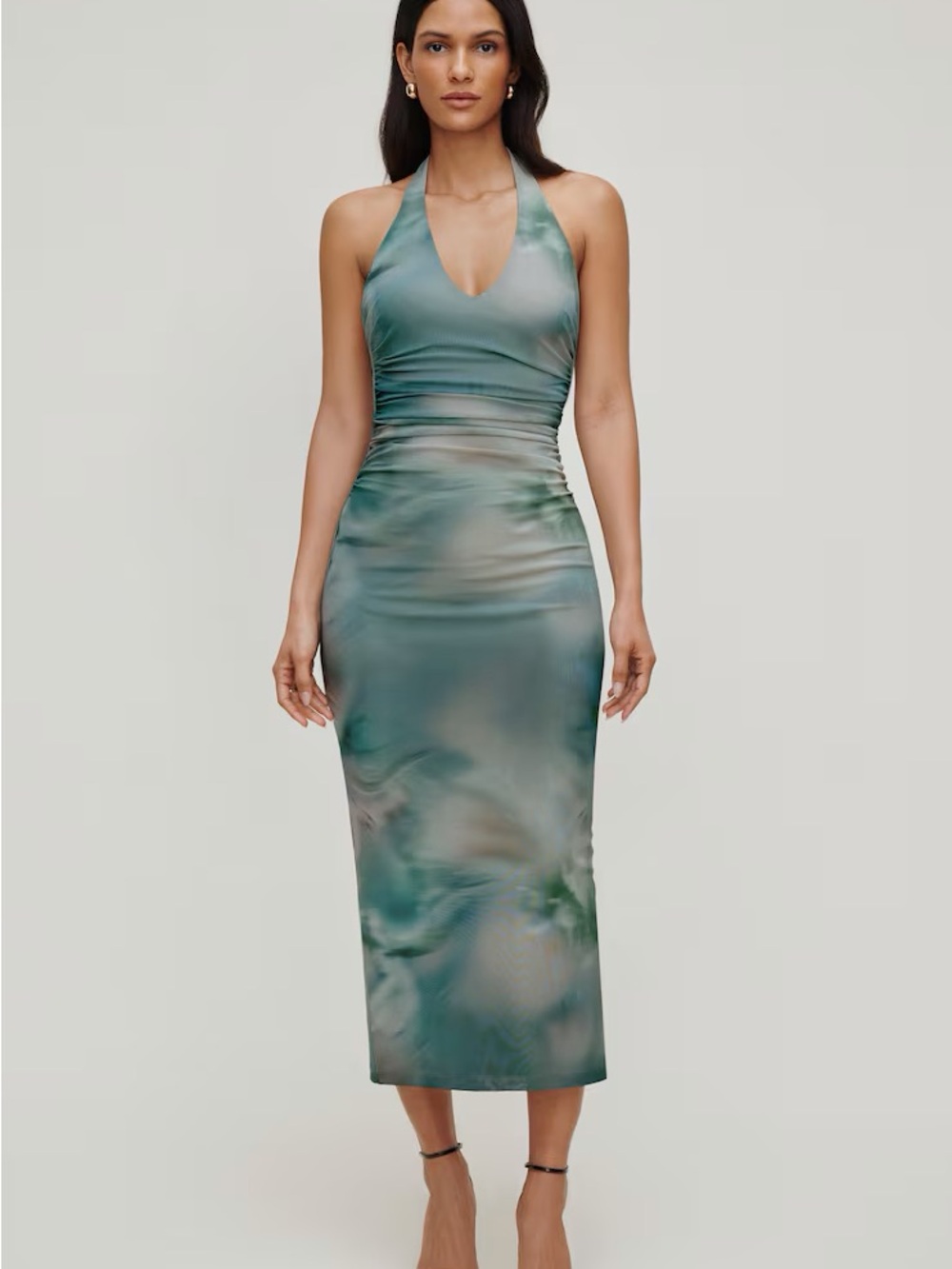 NWT Dynamite Reia Halter Maxi Dress in Seafoam Green